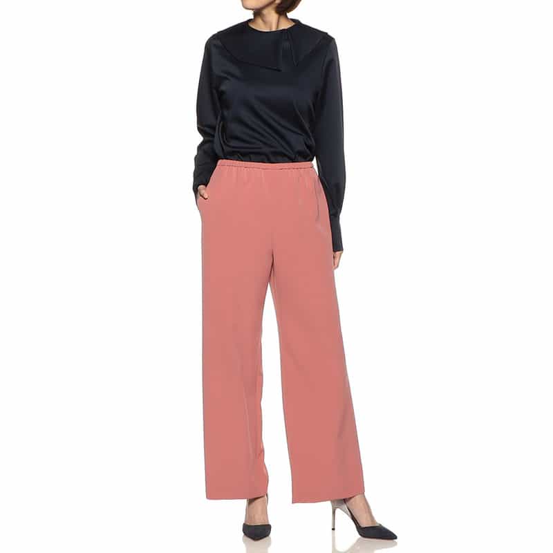 BARNEYS NEW YORK ウォッシャブルイージーワイドパンツ PINK