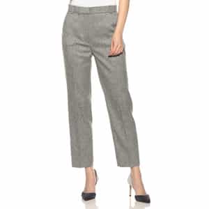 ウォッシャブルウエストゴムスリムストレートクロップドパンツ