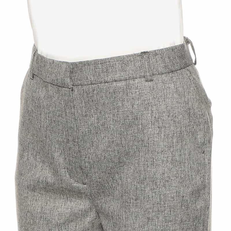 BARNEYS NEW YORK ウォッシャブルウエストゴムスリムストレートクロップドパンツ BLACK