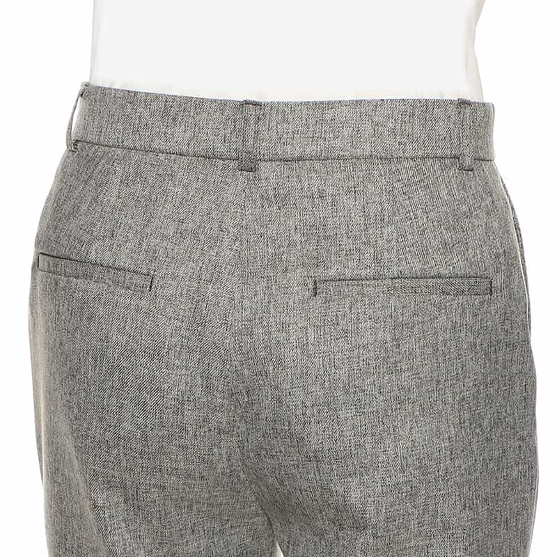 BARNEYS NEW YORK ウォッシャブルウエストゴムスリムストレートクロップドパンツ BLACK