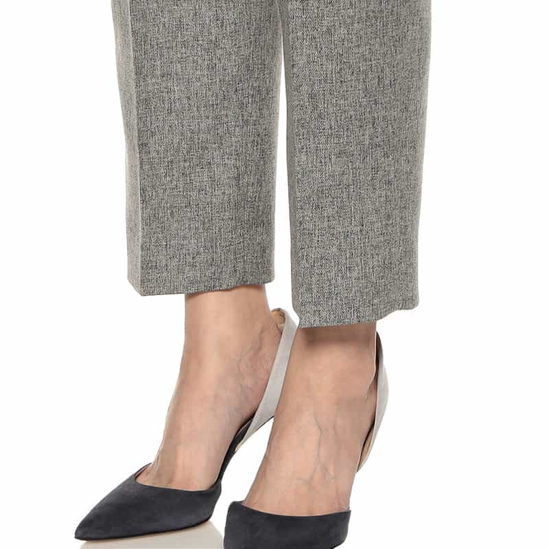 BARNEYS NEW YORK ウォッシャブルウエストゴムスリムストレートクロップドパンツ BLACK