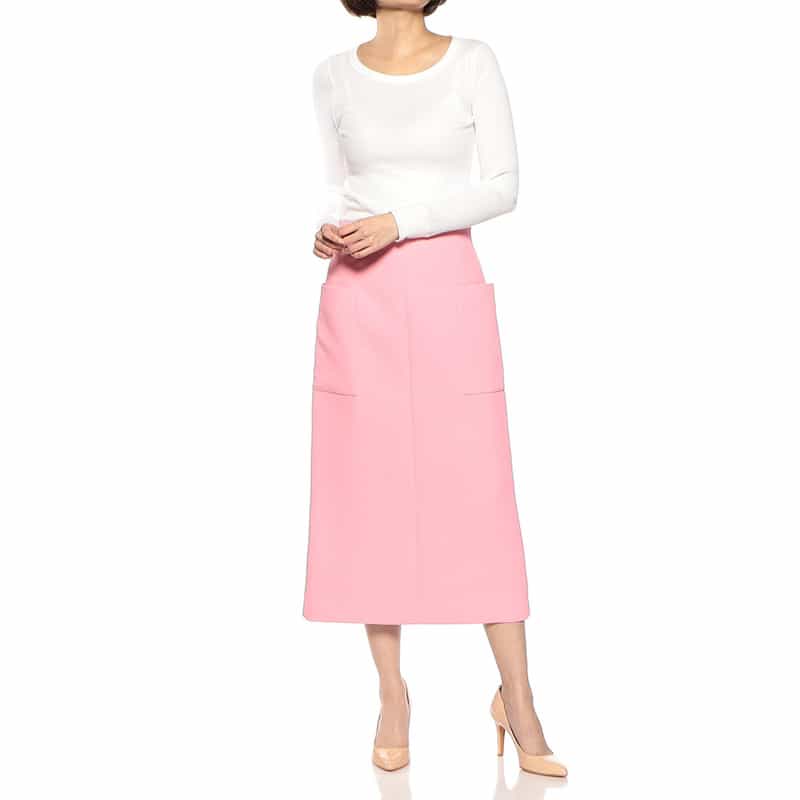 BARNEYS NEW YORK ウォッシャブルサイドポケットタイトスカート PINK