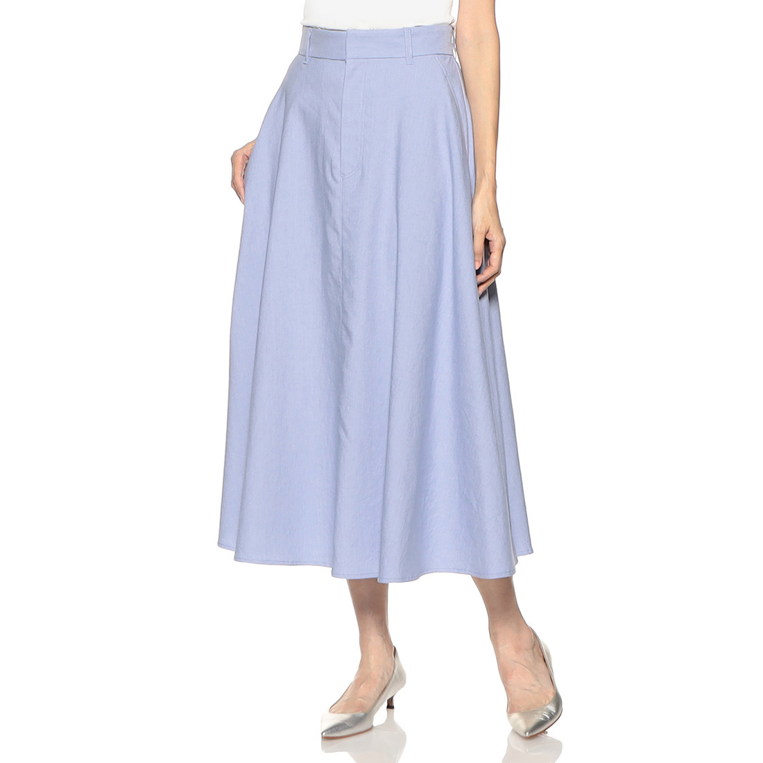 ウォッシャブル フレアミディスカート