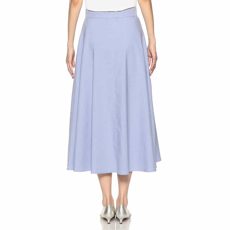 BARNEYS NEW YORK ウォッシャブル フレアミディスカート BLUE