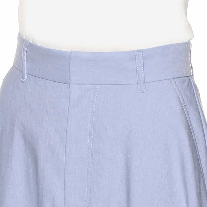 BARNEYS NEW YORK ウォッシャブル フレアミディスカート BLUE