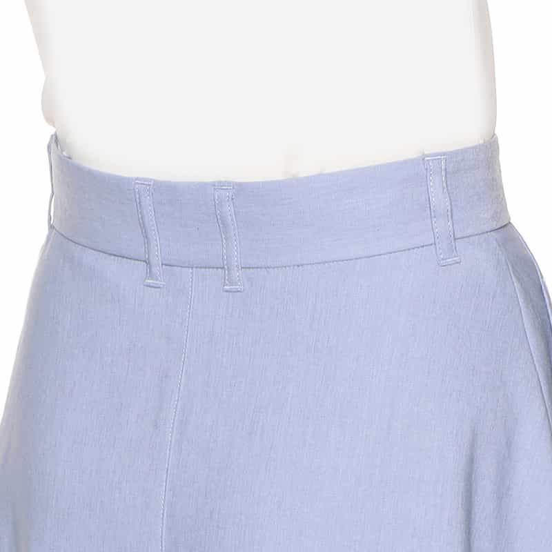 BARNEYS NEW YORK ウォッシャブル フレアミディスカート BLUE