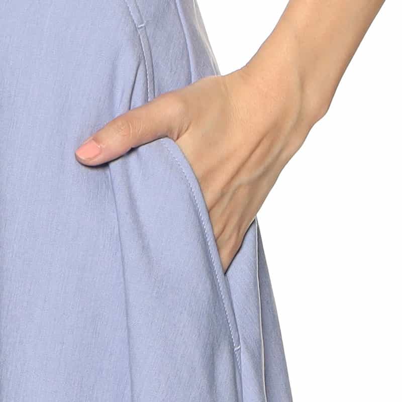 BARNEYS NEW YORK ウォッシャブル フレアミディスカート BLUE