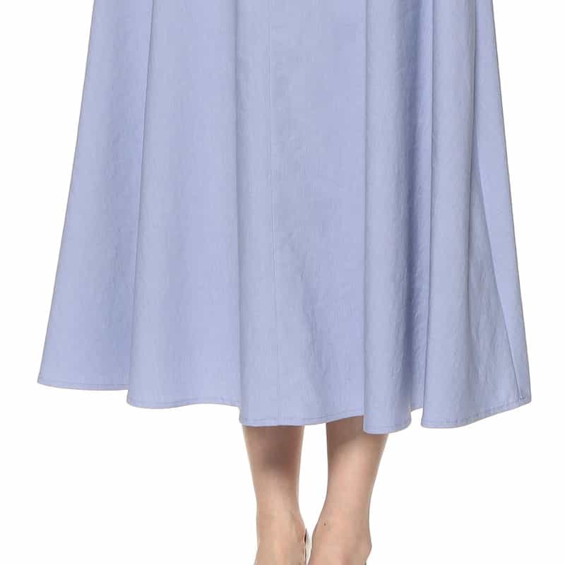 BARNEYS NEW YORK ウォッシャブル フレアミディスカート BLUE