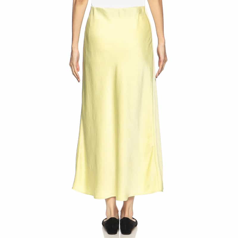 BARNEYS NEW YORK ウォッシャブルサテンマーメイドスカート LIGHT YELLOW