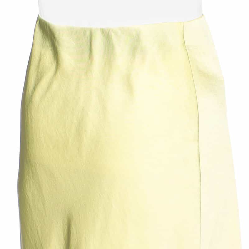 BARNEYS NEW YORK ウォッシャブルサテンマーメイドスカート LIGHT YELLOW