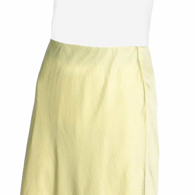 BARNEYS NEW YORK ウォッシャブルサテンマーメイドスカート LIGHT YELLOW