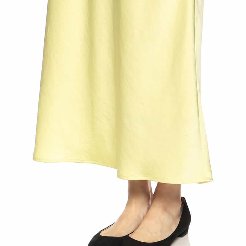 BARNEYS NEW YORK ウォッシャブルサテンマーメイドスカート LIGHT YELLOW