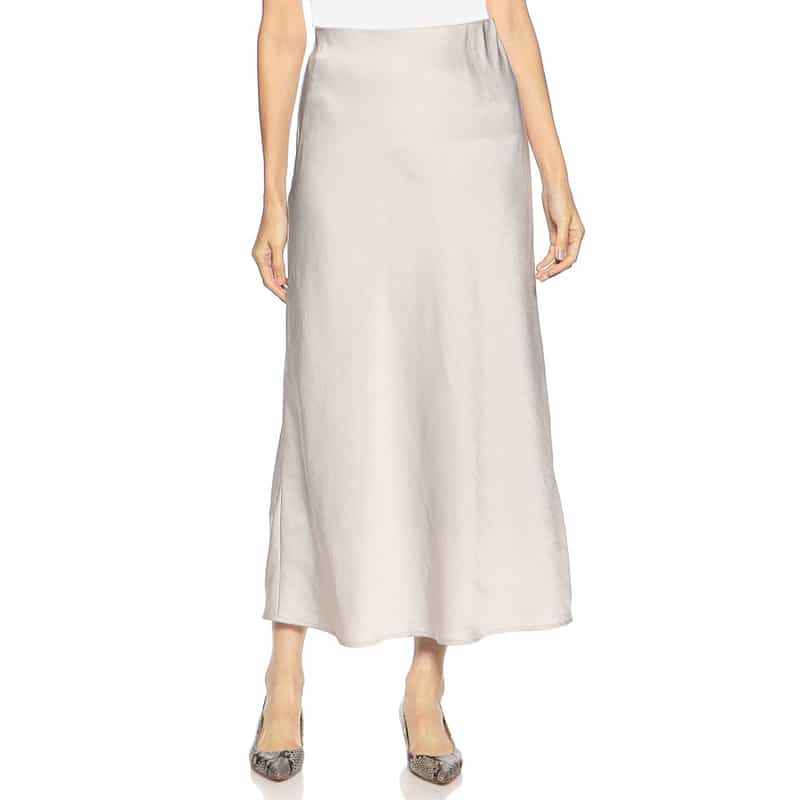 BARNEYS NEW YORK ウォッシャブルサテンマーメイドスカート LIGHT GRAY