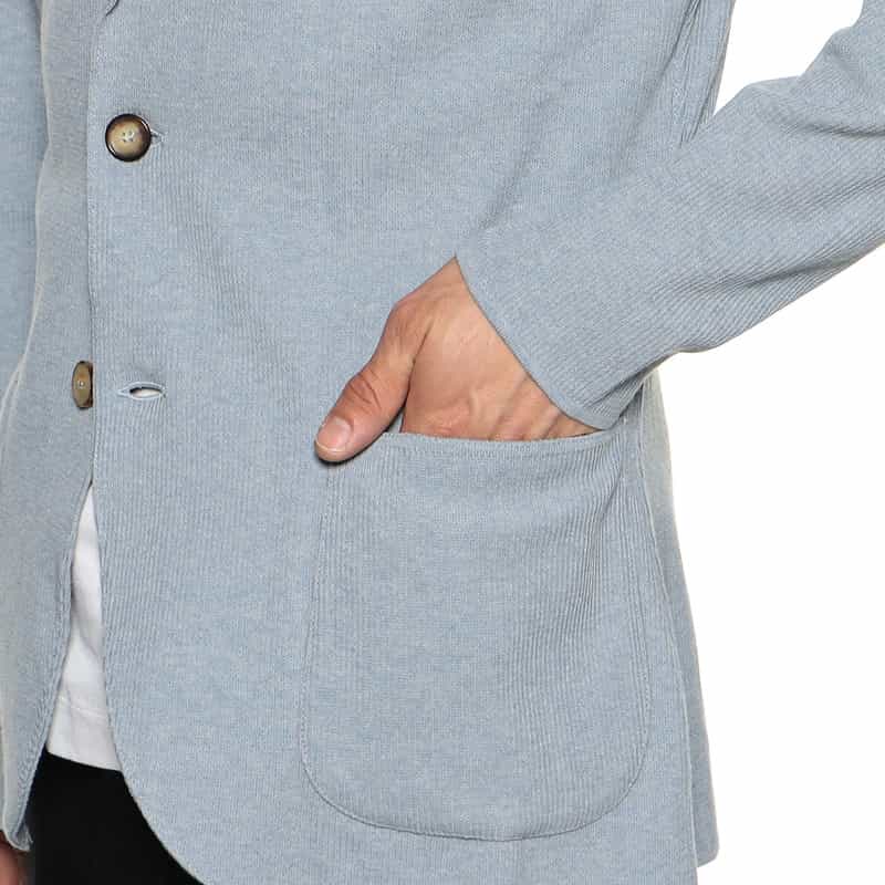 LARDINI コットンニットジャケット BLUE