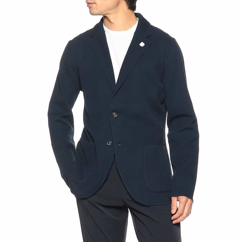 LARDINI コットンニットジャケット NAVY