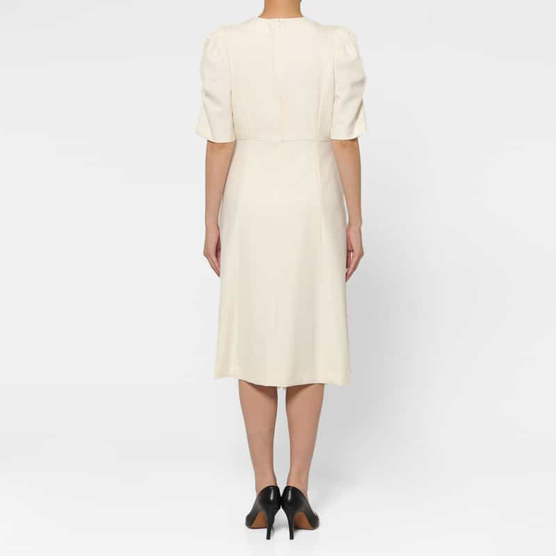 BARNEYS NEW YORK ボリュームスリーブ ドレス OFF WHITE