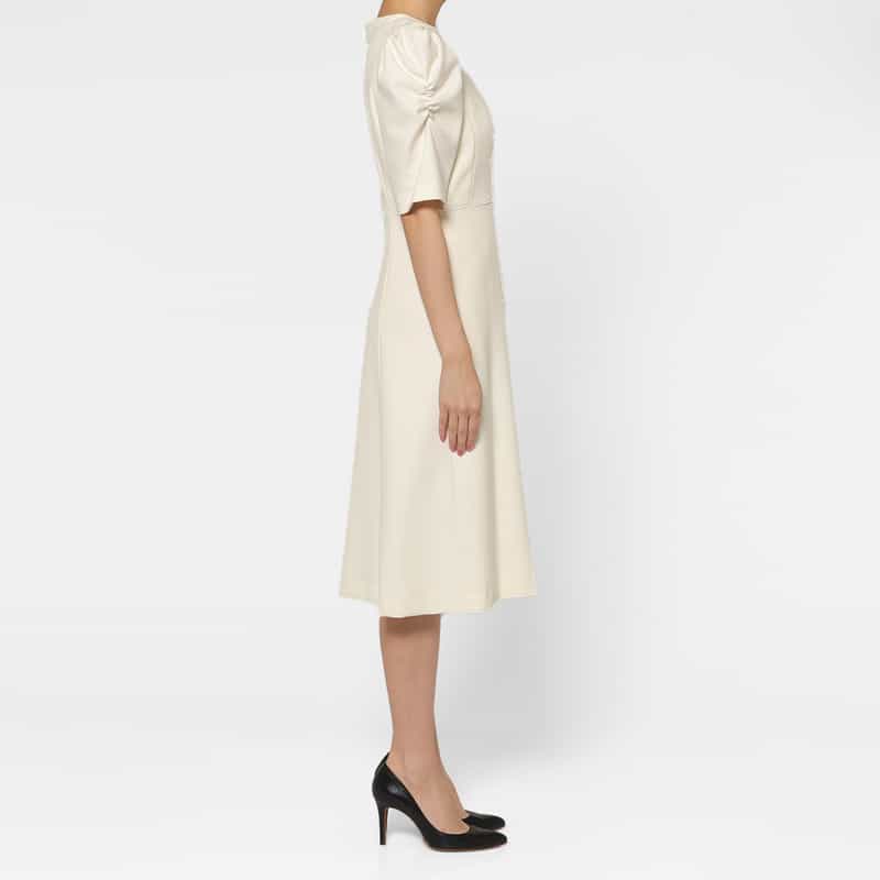 BARNEYS NEW YORK ボリュームスリーブ ドレス OFF WHITE