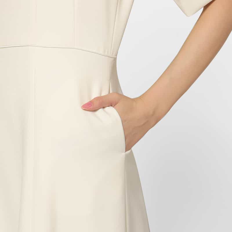 BARNEYS NEW YORK ボリュームスリーブ ドレス OFF WHITE