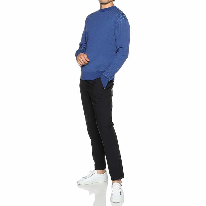 BARNEYS NEW YORK クルーネックニットプルオーバー BLUE