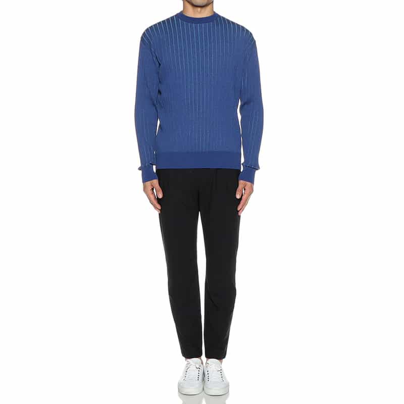 BARNEYS NEW YORK クルーネックニットプルオーバー BLUE