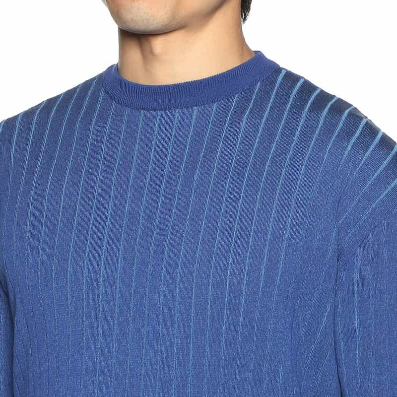 BARNEYS NEW YORK クルーネックニットプルオーバー BLUE