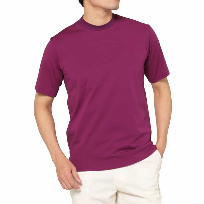 BARNEYS NEW YORK ドライ素材スロープネックTシャツ CORAL
