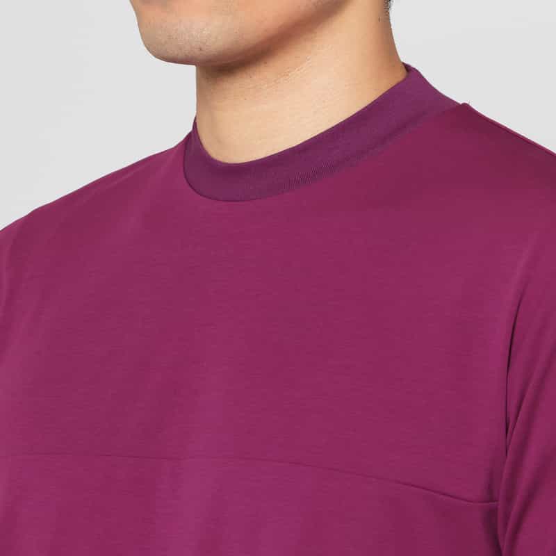 BARNEYS NEW YORK ドライ素材スロープネックTシャツ CORAL