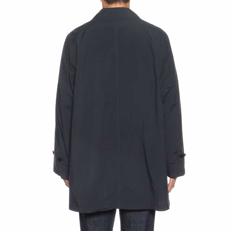BARNEYS NEW YORK ナイロン ガーメンドダイ ステンカラーコート NAVY