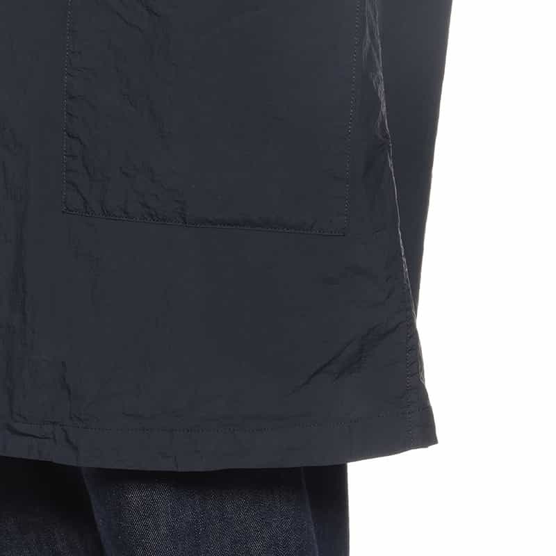 BARNEYS NEW YORK ナイロン ガーメンドダイ ステンカラーコート NAVY