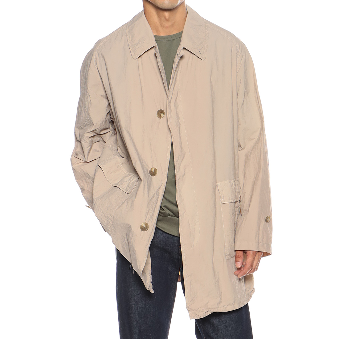 ナイロン ガーメンドダイ ステンカラーコート