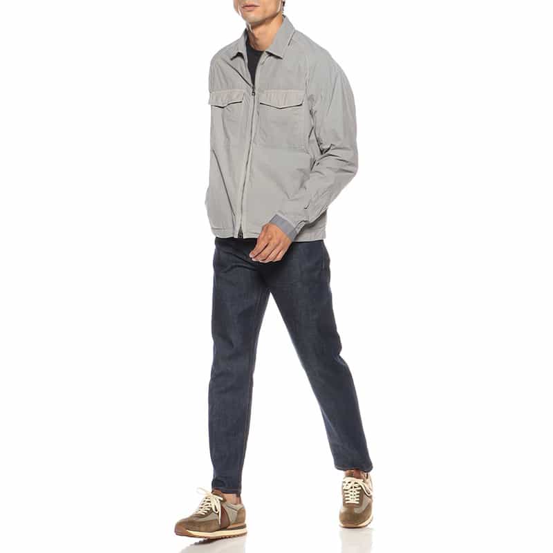 BARNEYS NEW YORK ナイロン ガーメンドダイ シャツブルゾン GRAY