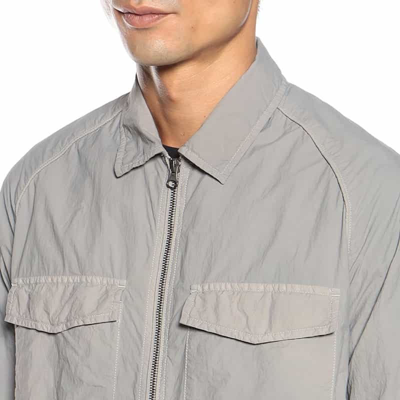 BARNEYS NEW YORK ナイロン ガーメンドダイ シャツブルゾン GRAY