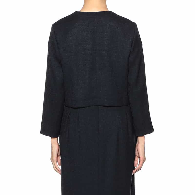 BARNEYS NEW YORK セットアップノーカラージャケット NAVY