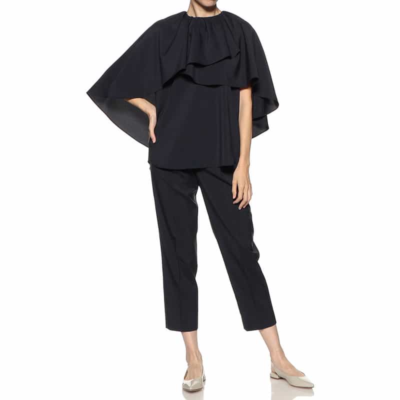 BARNEYS NEW YORK セットアップウォッシャブルテーパードパンツ NAVY