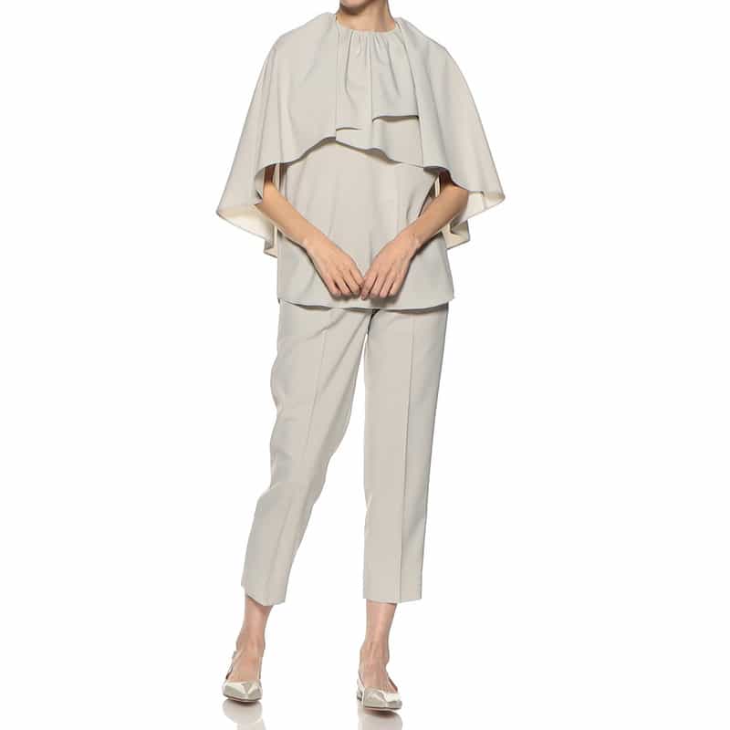 BARNEYS NEW YORK セットアップウォッシャブルテーパードパンツ LIGHT GRAY