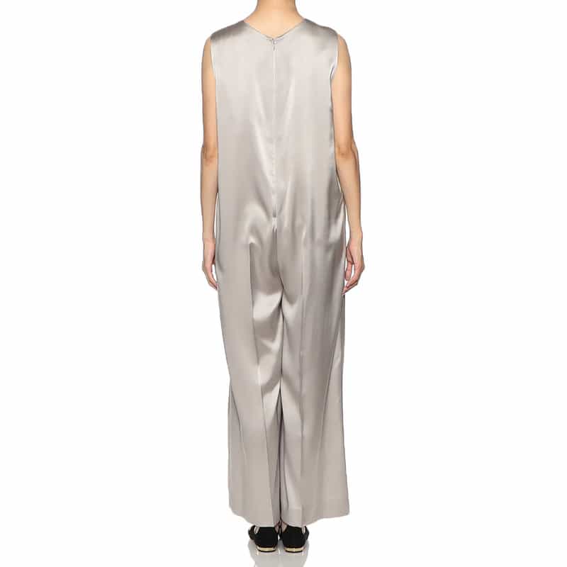 BARNEYS NEW YORK ウォッシャブルサテンライクオールインワン CHAMPAGNE