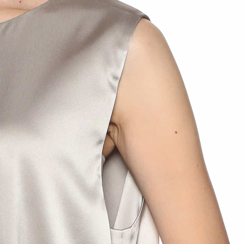 BARNEYS NEW YORK ウォッシャブルサテンライクオールインワン CHAMPAGNE