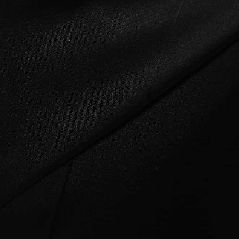 BARNEYS NEW YORK ウォッシャブルサテンライクテーパードパンツ BLACK