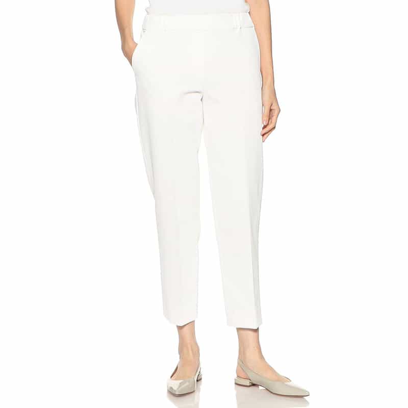 BARNEYS NEW YORK ウォッシャブルボディシェルテーパードクロップドパンツ WHITE