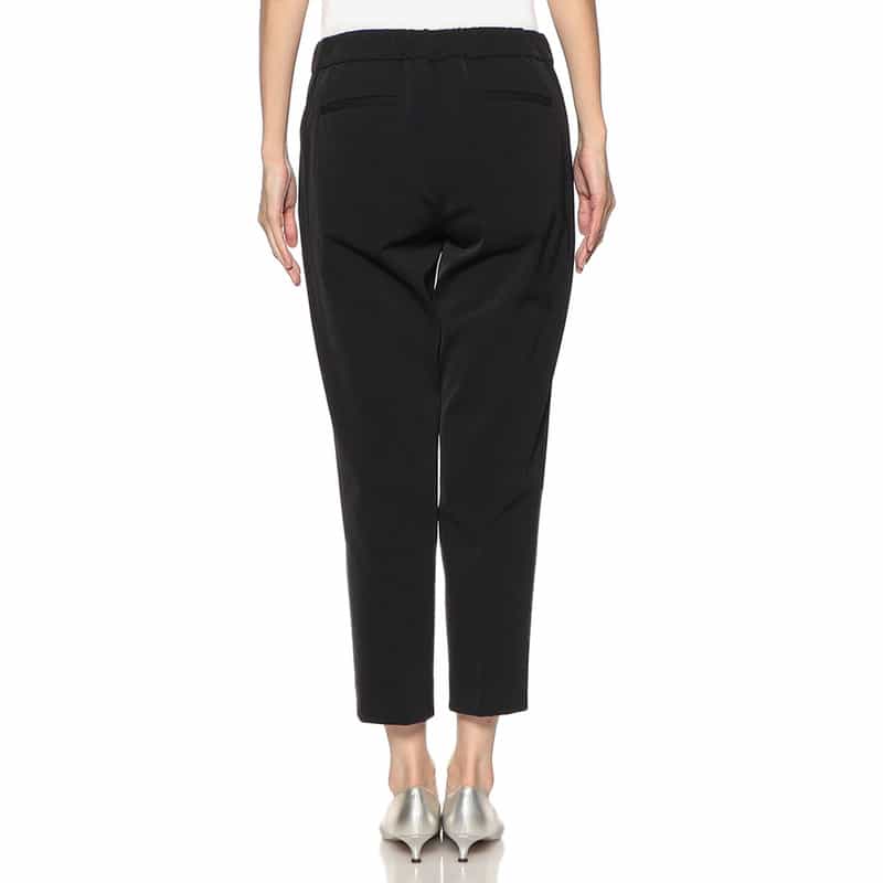 BARNEYS NEW YORK ウォッシャブルボディシェルテーパードクロップドパンツ BLACK