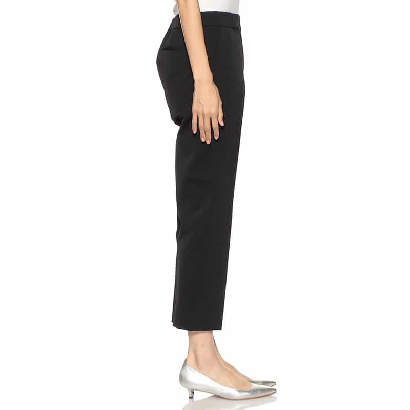 BARNEYS NEW YORK ウォッシャブルボディシェルテーパードクロップドパンツ BLACK