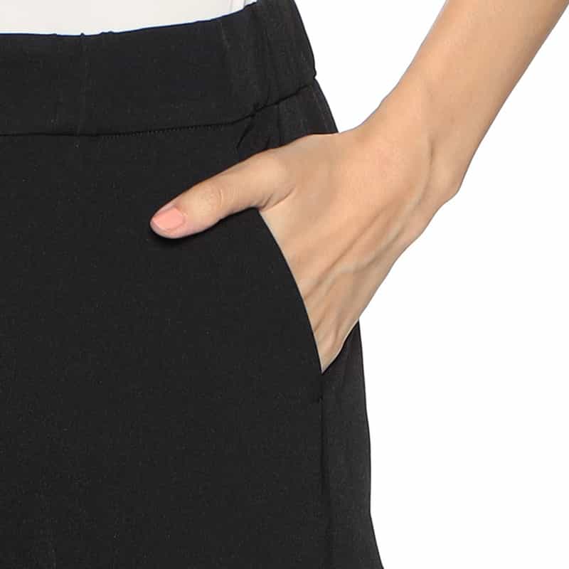 BARNEYS NEW YORK ウォッシャブルボディシェルテーパードクロップドパンツ BLACK
