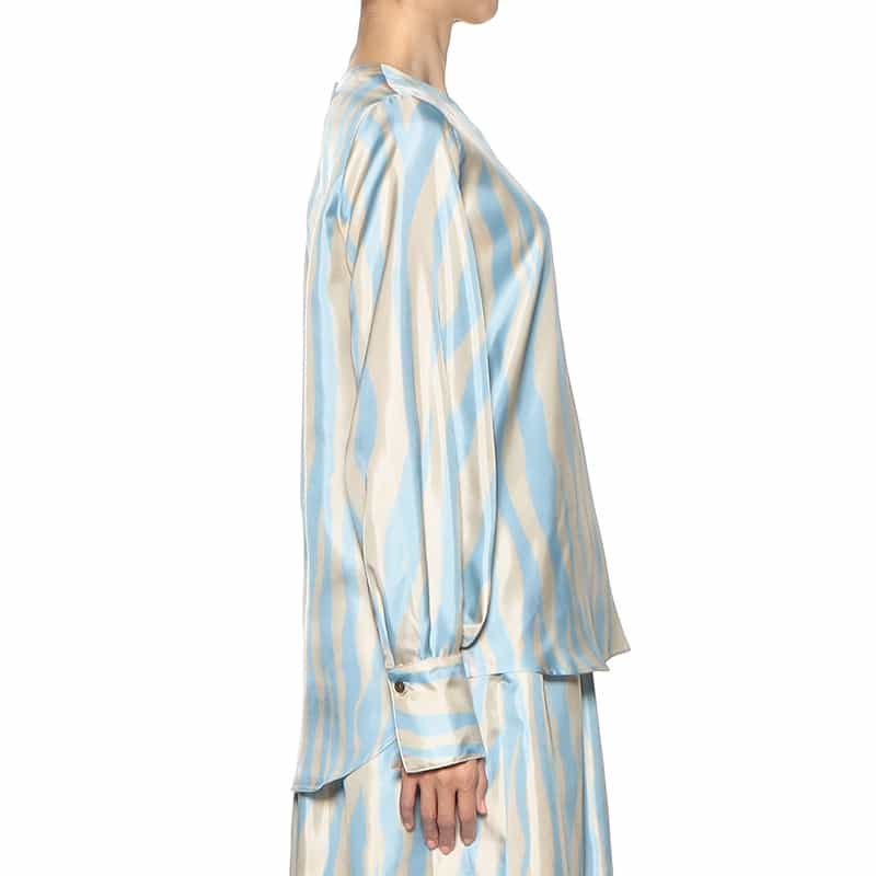 BARNEYS NEW YORK セットアップウォッシャブルプリントブラウス LIGHT BLUE