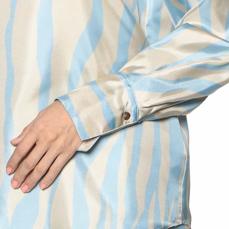 BARNEYS NEW YORK セットアップウォッシャブルプリントブラウス LIGHT BLUE