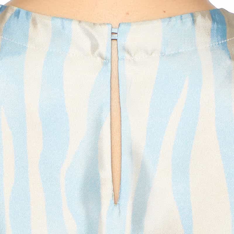 BARNEYS NEW YORK セットアップウォッシャブルプリントブラウス LIGHT BLUE