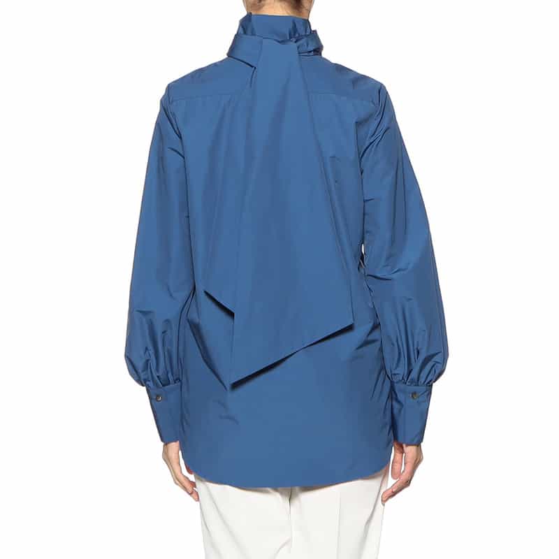 BARNEYS NEW YORK ウォッシャブル ビッグボウタイブラウス BLUE