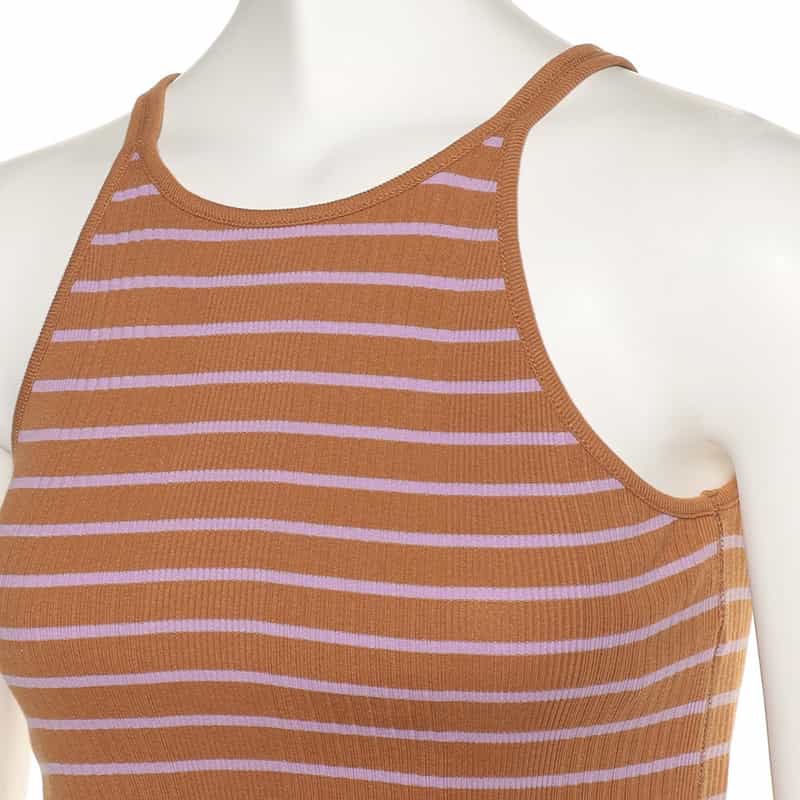 KIIRA ボーダー柄タンクトップ BROWN