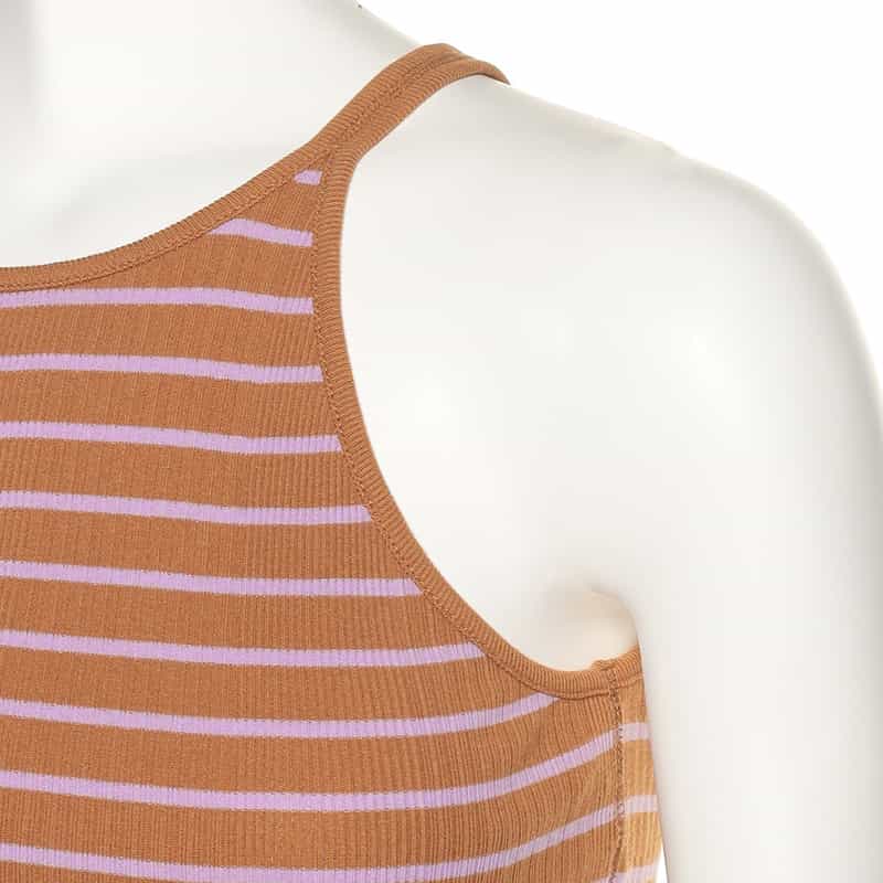 KIIRA ボーダー柄タンクトップ BROWN