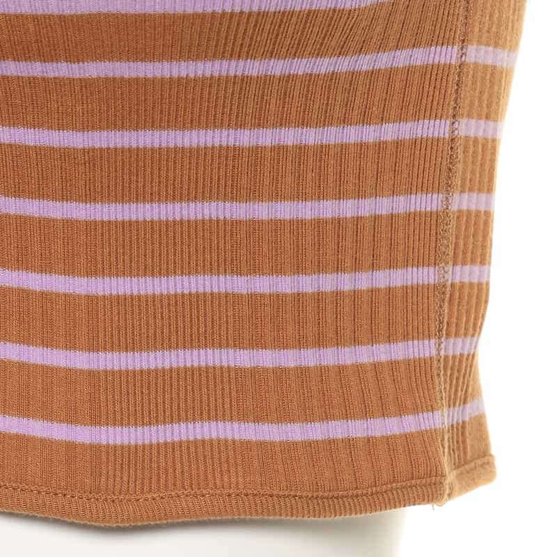 KIIRA ボーダー柄タンクトップ BROWN