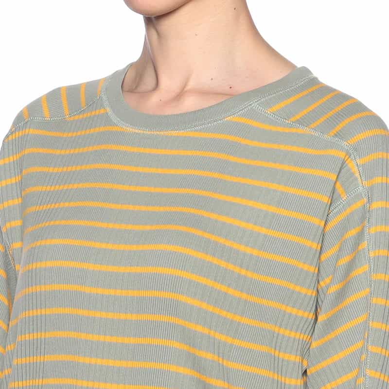 KIIRA ボーダー柄ロングスリーブTシャツ GREEN